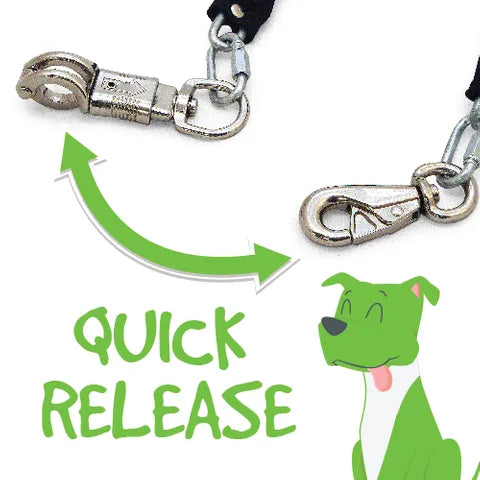 Dog Ute Chain with Quick Release Panic Snap
