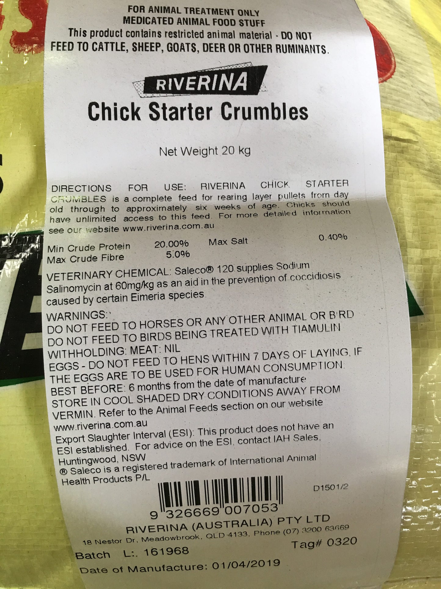 Riverina Chick Starter Crumbles