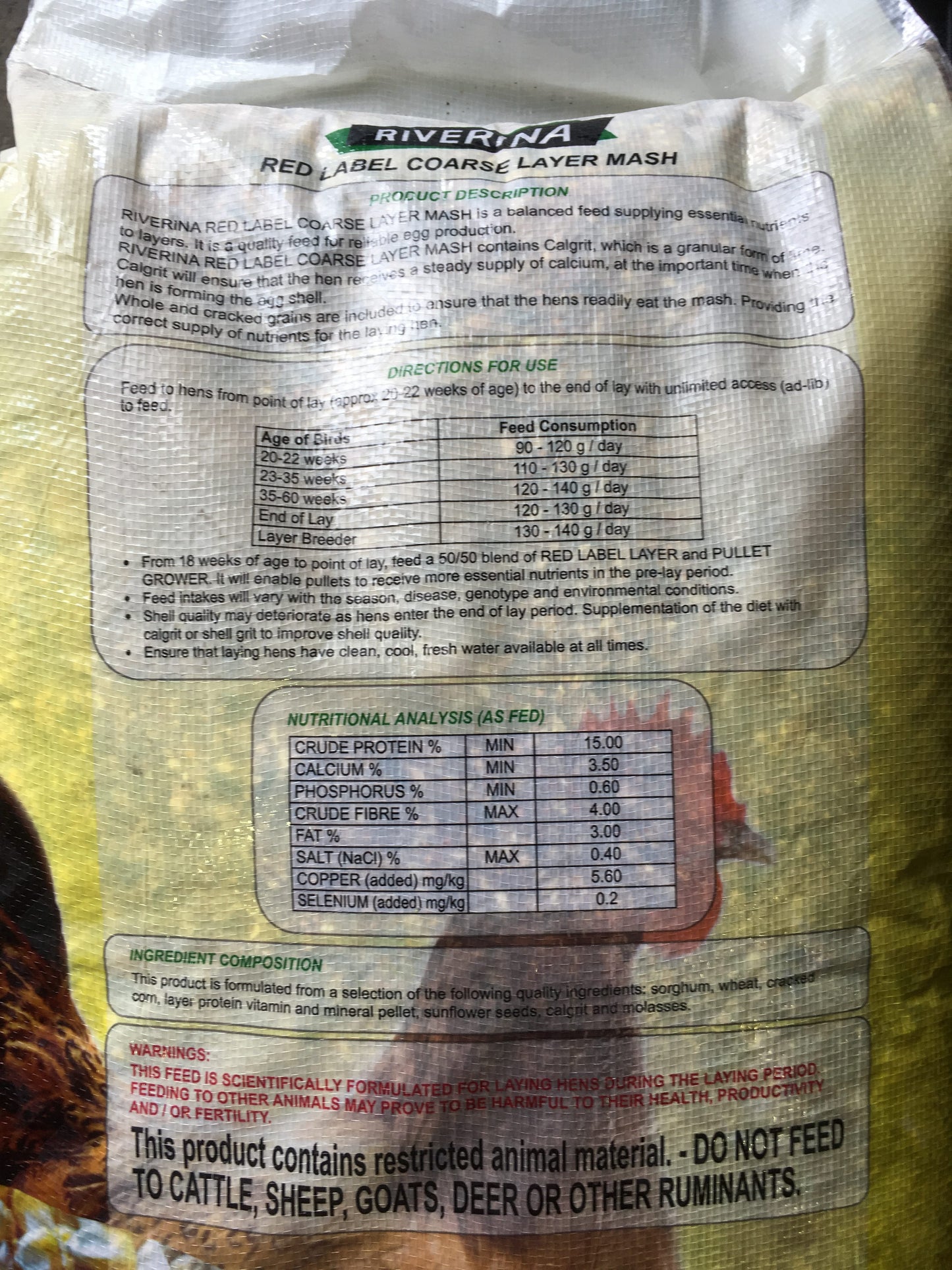 Riverina Red Label Layer Course Mash 20kg