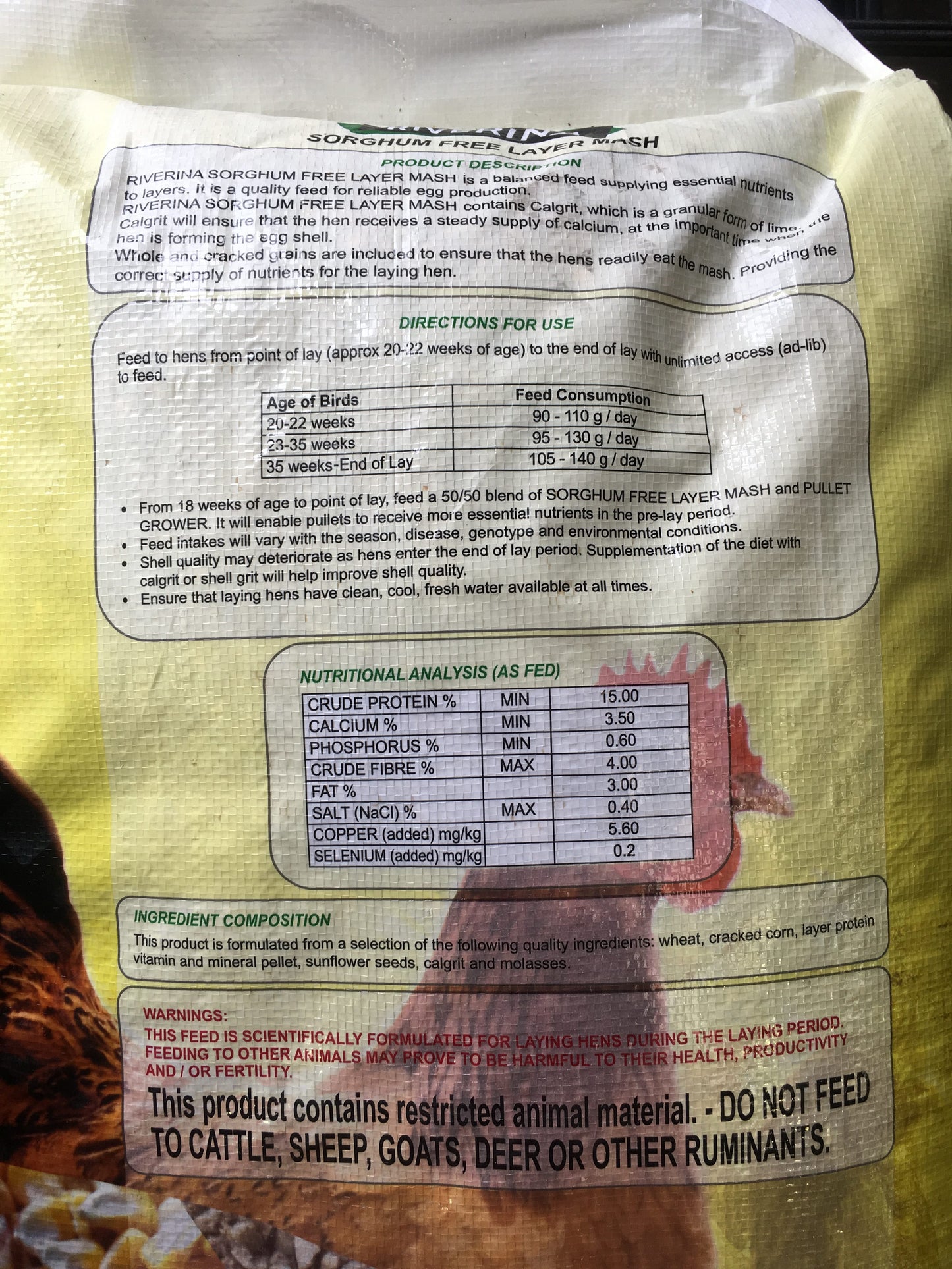 Riverina Red Layer Sorghum Free Mash 20kg