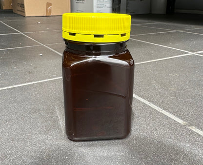 500g PET Square Jar & TE Lid - AMBER