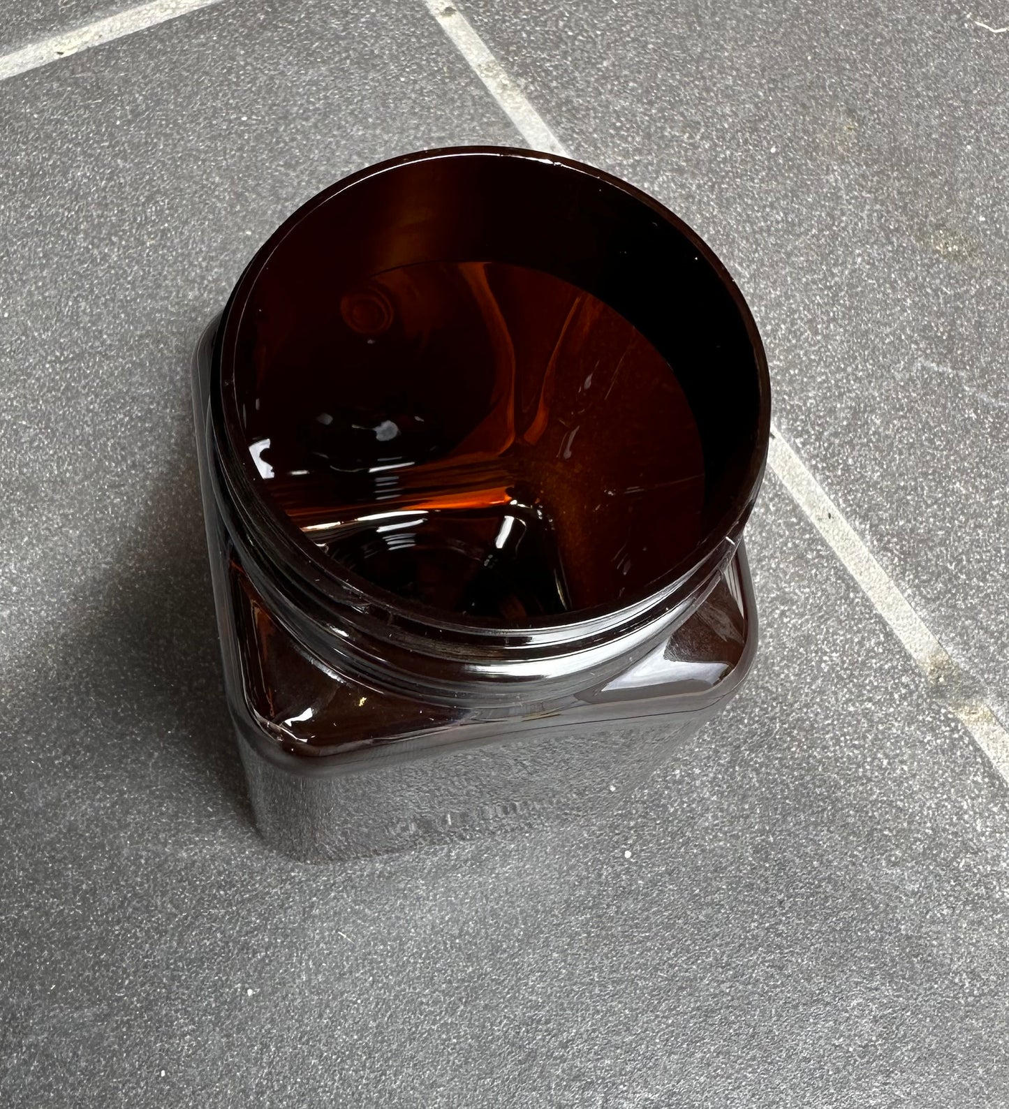 500g PET Square Jar & TE Lid - AMBER