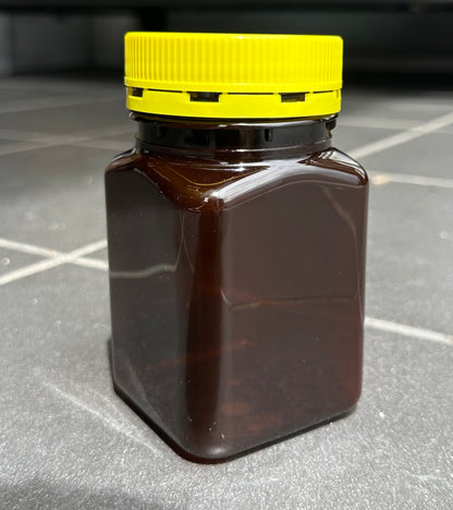 500g PET Square Jar & TE Lid - AMBER