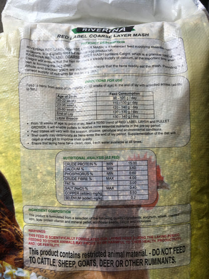 Riverina Red Label Layer Course Mash 20kg