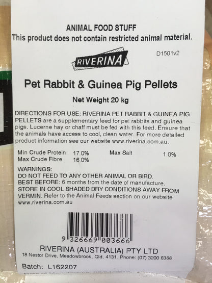 Riverina Pet Rabbit & Guinea Pig Pellets