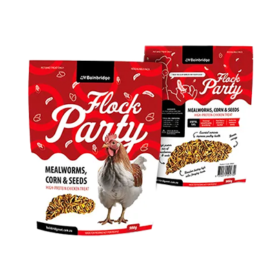 Flock Party Mealworm, Corn & Seed Chicken Treat 900g